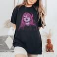 Goth Grunge Demon Anime Girl Waifu Horror Alt Pink Aesthetic Women's Oversized Comfort T-Shirt Black