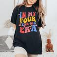 Groovy In My Four Year Old Era 4Th Birthday 4 Years Old Kid Women's Oversized Comfort T-Shirt Black