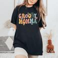 Groovy Momma Retro Mom Matching Family 1St Birthday Party Women's Oversized Comfort T-Shirt Black