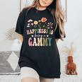 Happiness Is Being A Gammy Floral Gammy Mother's Day Women's Oversized Comfort T-Shirt Black