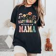 Happiness Is Being A Mama Floral Mama Mother's Day Women's Oversized Comfort T-Shirt Black