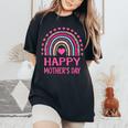 Happy Mother's Day 2024 For Mom Grandma Rainbow Women's Oversized Comfort T-Shirt Black