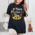 Happy Mother's Day Sunflower Floral Mom Mommy Grandma Womens Women's Oversized Comfort T-Shirt Black