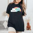 Heck Yeah Cute Kawaii Rainbow Women's Oversized Comfort T-Shirt Black