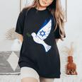 Israel Pro Support Stand Strong Peace Love Jewish Girl Women's Oversized Comfort T-Shirt Black