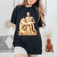 Italian Sculptor Michelangelo Pieta Statue Jesus Mother Mary Women's Oversized Comfort T-Shirt Black