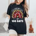 I've Loved My Class For 100 Days Rainbow Valentine Teacher Women's Oversized Comfort T-Shirt Black