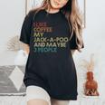 Jack-A-Poo Dog Owner Coffee Lovers Quote Vintage Retro Women's Oversized Comfort T-Shirt Black