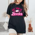 My Job Is Books Pink Retro Book Lovers Librarian Women's Oversized Comfort T-Shirt Black