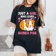 Just A Girl Who Loves Guinea Pigs Cute Guinea Pig Lover Women's Oversized Comfort T-Shirt Black