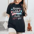 Keeper Of The Gender Loves Aunt You Auntie Baby Announcement Women's Oversized Comfort T-Shirt Black
