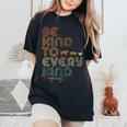 Be Kind To Every Kind Retro 70'S Vegan Life Women's Oversized Comfort T-Shirt Black