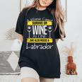 Labrador Dog Lab Lover Dog & Wine Saying Pun Quote Women's Oversized Comfort T-Shirt Black