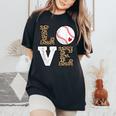 Love Baseball Girls Baseball Lover Women's Oversized Comfort T-Shirt Black