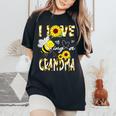 I Love Being A Grandma Sunflower Bee Lover Mother's Day Cute Women's Oversized Comfort T-Shirt Black