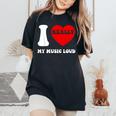 I Love My Music I Heart My Music Loud Vintage Women's Oversized Comfort T-Shirt Black