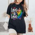 Love Is Love Pride Gay Jesus Pride For Women Women's Oversized Comfort T-Shirt Black