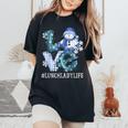 Lunch Lady Love Snowman Xmas Winter Season Christmas Women's Oversized Comfort T-Shirt Black