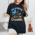 I M A Proud Autism Grandma Butterflies Autism Awareness Women's Oversized Comfort T-Shirt Black