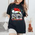 Mama Claus Christmas Lights Santa Hat Pajama Family Matching Women's Oversized Comfort T-Shirt Black