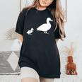 Mama Duck 1 Duckling Animal Family Women's Oversized Comfort T-Shirt Black