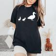 Mama Duck 2 Ducklings Animal Family Women's Oversized Comfort T-Shirt Black