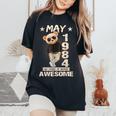 May 40Th Birthday 1984 Awesome Teddy Bear Women's Oversized Comfort T-Shirt Black