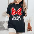 Mimi Mouse Family Vacation Bow Women's Oversized Comfort T-Shirt Black