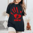 Mmiw Missing Murdered Indigenous Sisters Red Handprint Women's Oversized Comfort T-Shirt Black