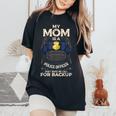 My Mom Is A Police Officer Proud Cop Mother Matching Family Women's Oversized Comfort T-Shirt Black