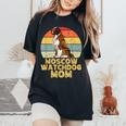 Moscow Watchdog Dog Mom Retro Style Dogs Lover Owner Women's Oversized Comfort T-Shirt Black