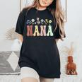 Nana Wildflower Floral Nana Women's Oversized Comfort T-Shirt Black