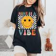 Nine Is A Vibe 9Th Birthday Groovy Boys Girls 9 Years Old Women's Oversized Comfort T-Shirt Black