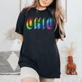 Ohio Lgbtq Pride Rainbow Pride Flag Women's Oversized Comfort T-Shirt Black