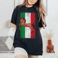 Patriotic Horse Italian Flag Equestrian Horseback Riding Women's Oversized Comfort T-Shirt Black