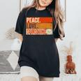 Peace Love Sunshine Mother Father Sun Lover Vintage Women's Oversized Comfort T-Shirt Black