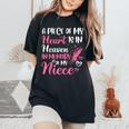 A Piece Of My Heart Is In Heaven In Memory Of Niece Aunt Women's Oversized Comfort T-Shirt Black