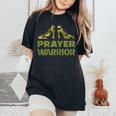 Prayer Warrior Camo Heels Christian Faith God Jesus Women Women's Oversized Comfort T-Shirt Black