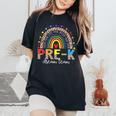 Prek Dream Team Leopard Rainbow Teacher Squad Back To School Women's Oversized Comfort T-Shirt Black