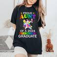 Proud Aunt Of A 2024 Preschool Graduate Unicorn Dab Women's Oversized Comfort T-Shirt Black