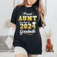 Proud Aunt Of A Class Of 2024 Graduate Senior 24 Graduation Women's Oversized Comfort T-Shirt Black
