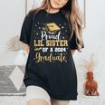 Proud Lil Sister Of A 2024 Graduate Class Of 24 Senior Grad Women's Oversized Comfort T-Shirt Black