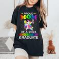 Proud Mom Of A 2024 Kindergarten Graduate Unicorn Dab Women's Oversized Comfort T-Shirt Black