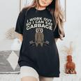 Raccoon I Workout So I Can Eat Garbage Gym Fitness Women Women's Oversized Comfort T-Shirt Black
