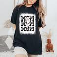 Retro Baseball Mama Distressed Lightning Bolt Mom Life Women's Oversized Comfort T-Shirt Black
