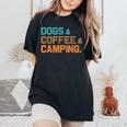 Retro Dogs Coffee Camping Campers Women's Oversized Comfort T-Shirt Black