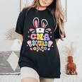 Retro Groovy Cna Squad Bunny Ear Flower Easter Women's Oversized Comfort T-Shirt Black