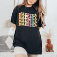 Retro Groovy Maestra Spanish Teacher Bilingual Women Women's Oversized Comfort T-Shirt Black