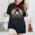 Retro Kiss My Auss Aussie Mom Australian Shepherd Women's Oversized Comfort T-Shirt Black