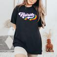 Retro Nurse Lgbt Gay Pride Ally Vintage Pride Nursing Lgbt Women's Oversized Comfort T-Shirt Black